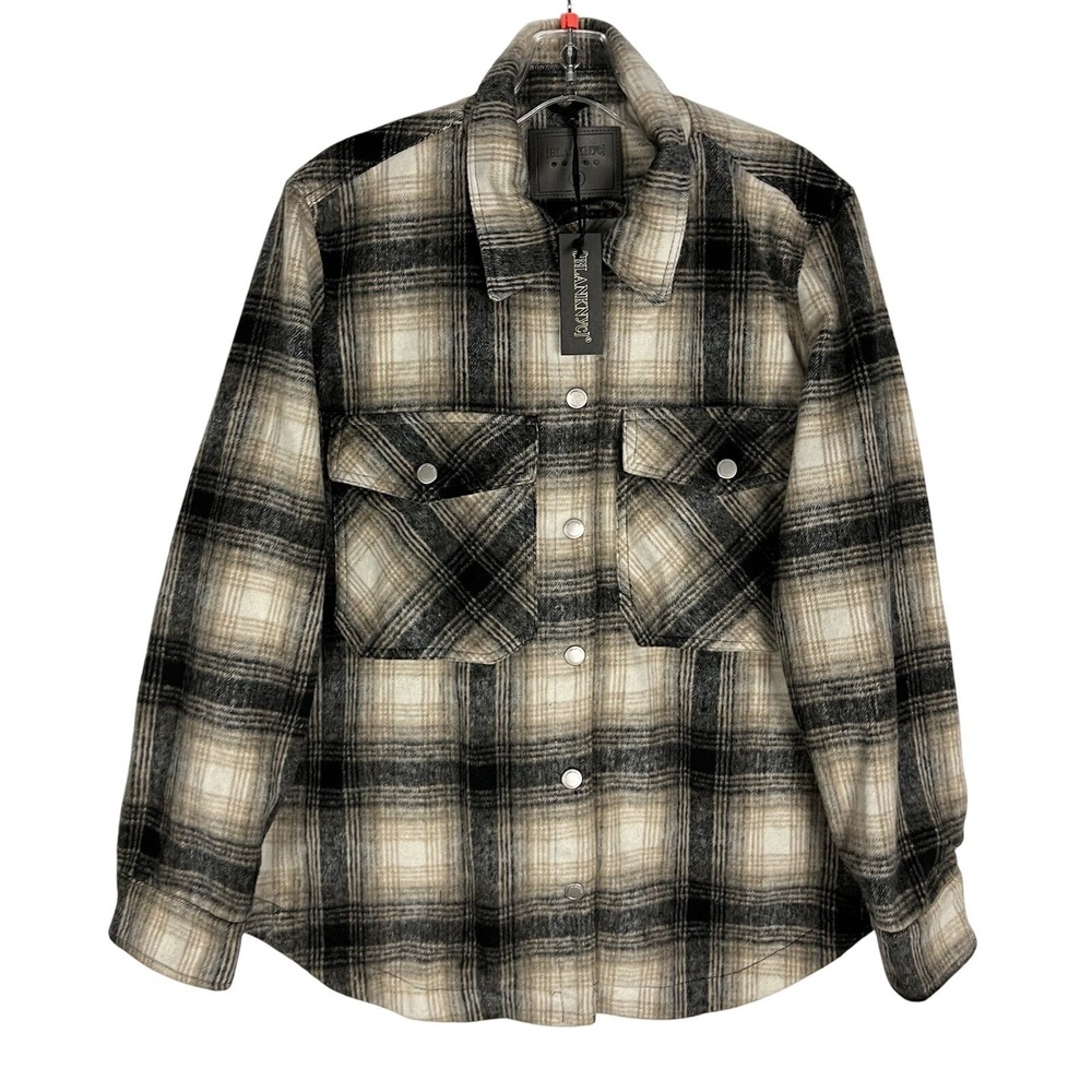 BLANKNYC Size M Plaid New Shacket Checked Out Snap Button Fall Women's Jacket